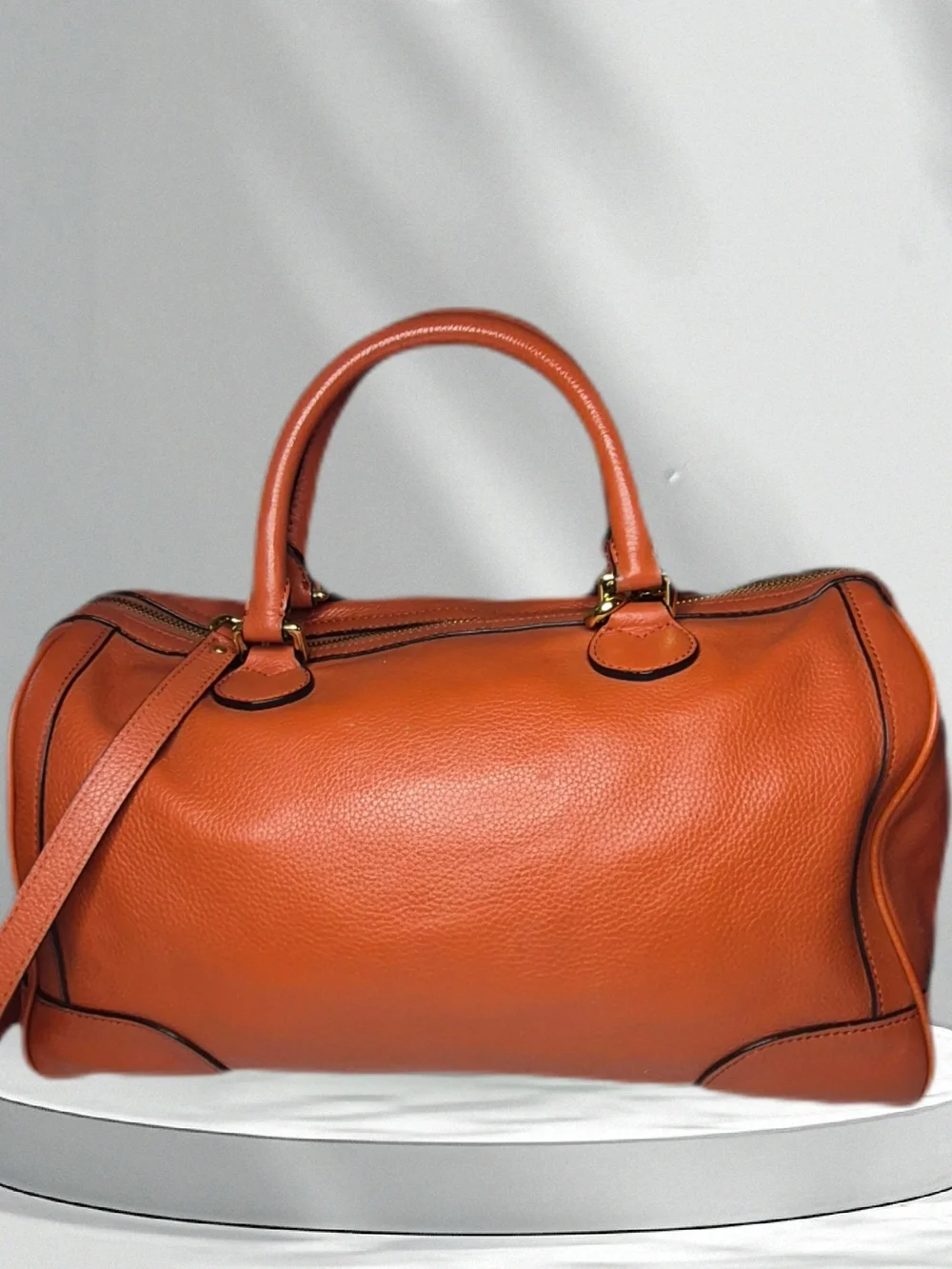 Banana Republic Pebbled Leather Satchel - Orange